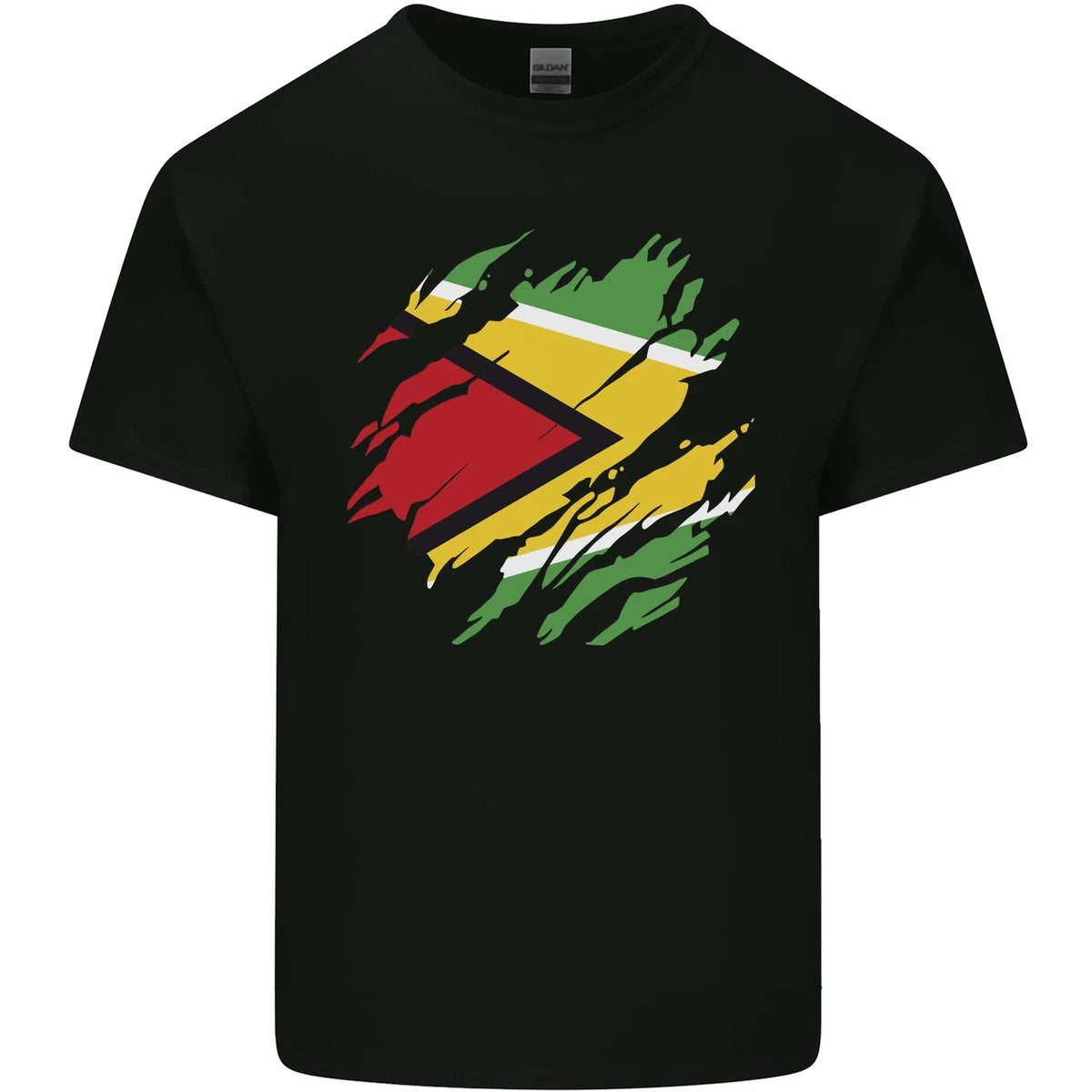 Torn Guyana Flag Guyanese Day Football Mens Light Cotton Unisex
