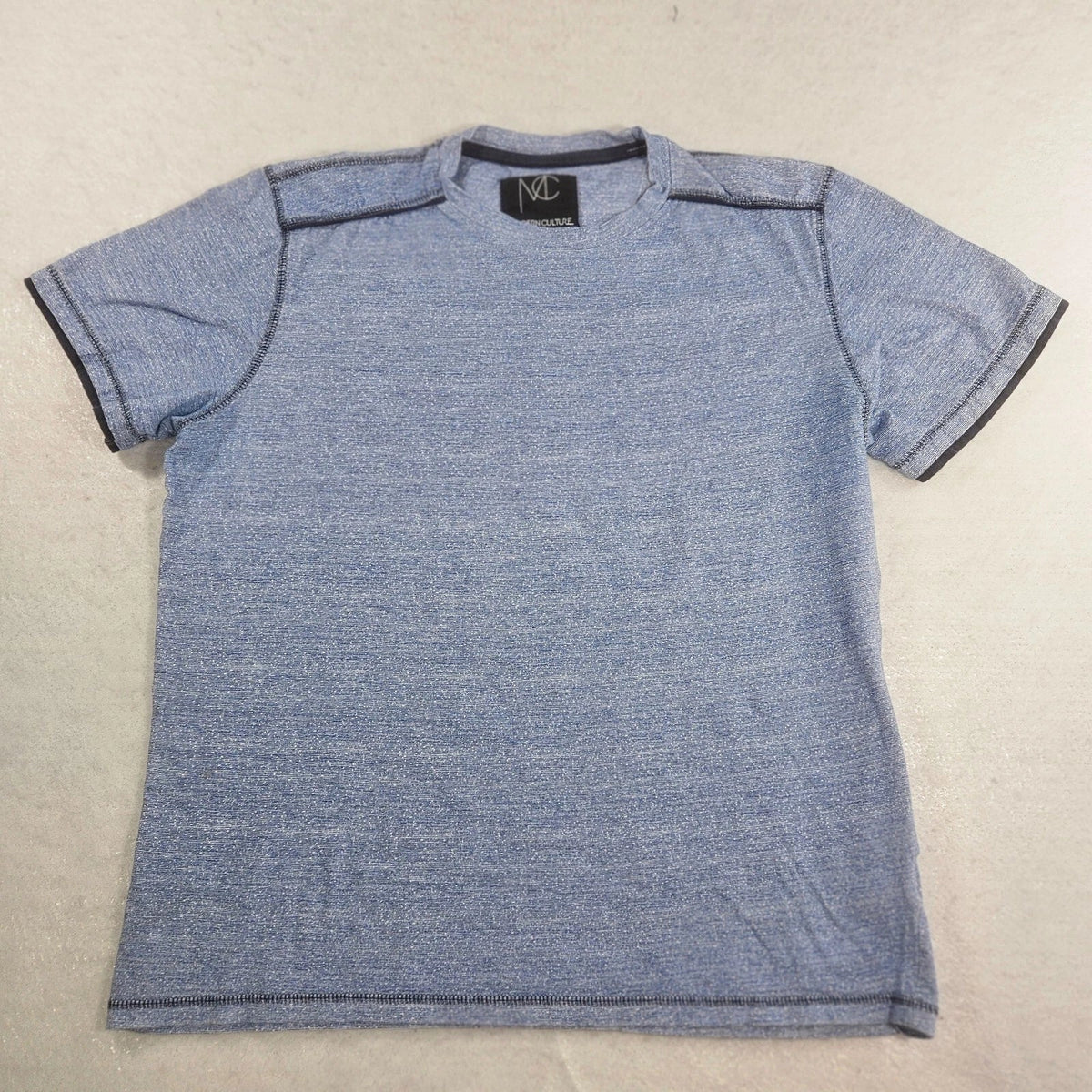 MODERN CULTURE T Shirt Mens Large Blue Black Outline Crew Neck Basic Classic Unisex