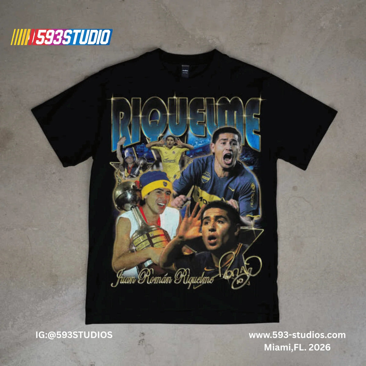 Juan Roman Riquelme Vintage Graphic Boca Juniors Soccer Legend Fan Tee Unisex