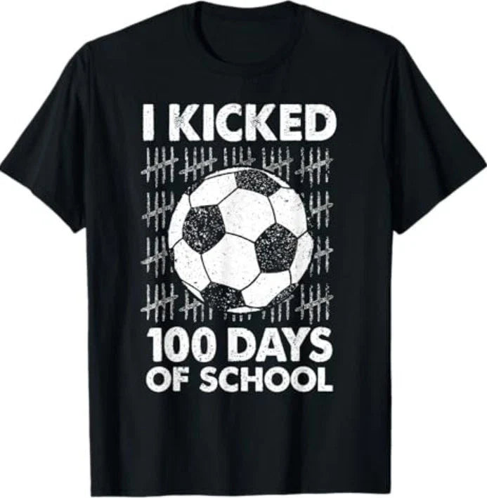 I Kicked 100 Days of School Soccer 100th Day Sport Kids Boys Unisex