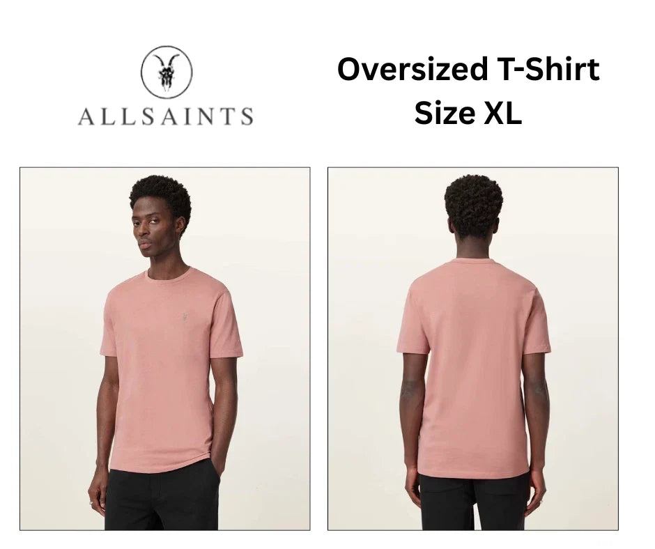 All Saints Mens Tonic TShirt OVERSIZED Top Short Sleeve T Designer Cotton Tee Unisex