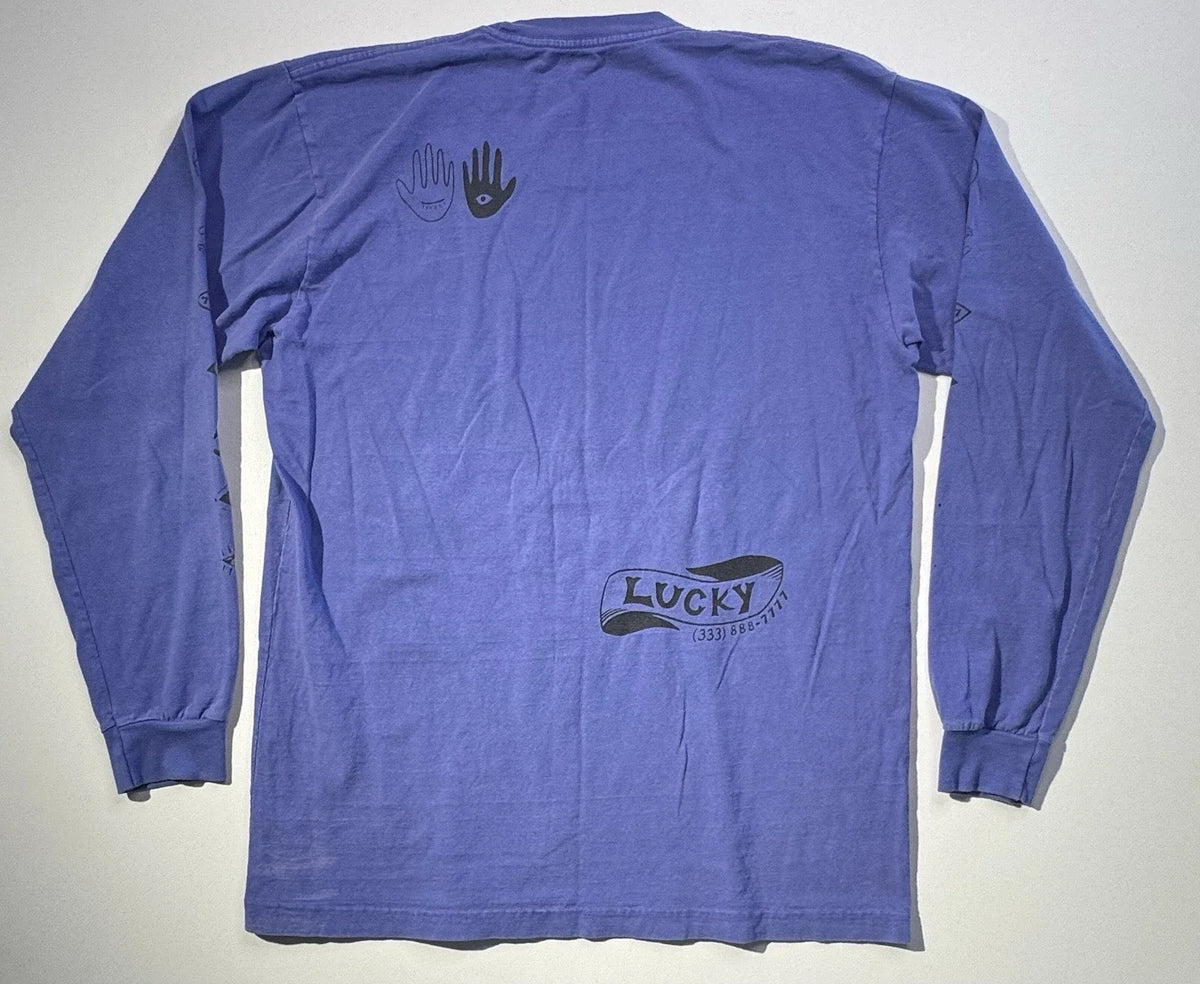 Modern Society Graphic Mens Medium Purple Long Sleeve Crew Neck Unisex