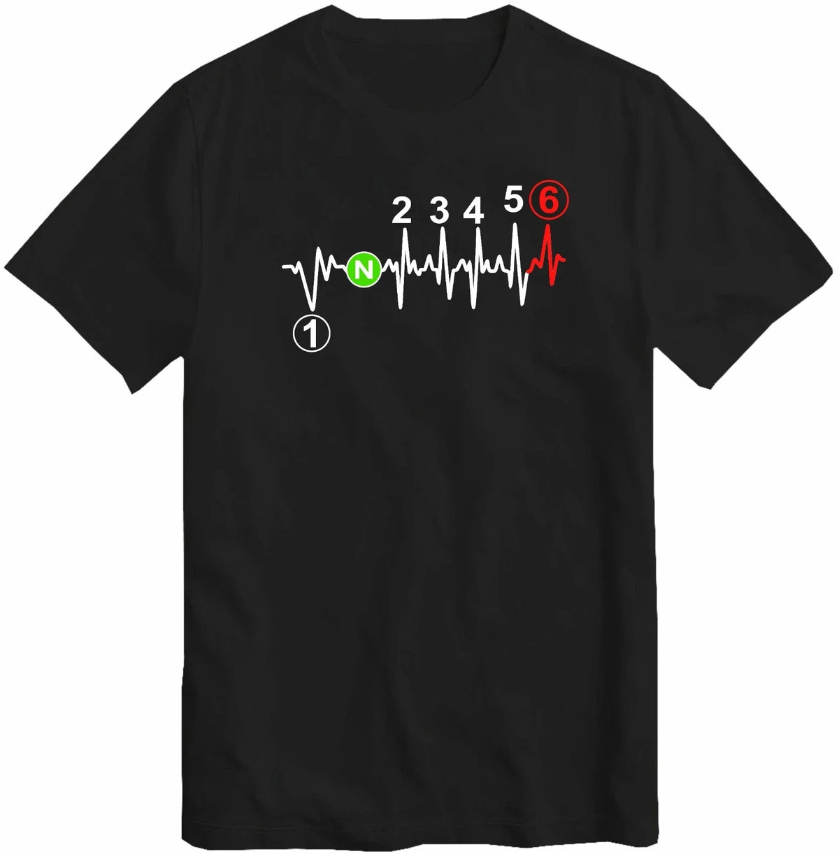 Heartbeat Gear Shift 1 Down 5 Up Biker T Shirt Shift 1 Up 5 Motorcycle Top Tee Unisex