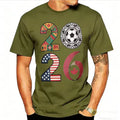 2026 USA Canada Mexico Soccer Fan Tribal Flag Graphic Cotton Printed Tee Unisex