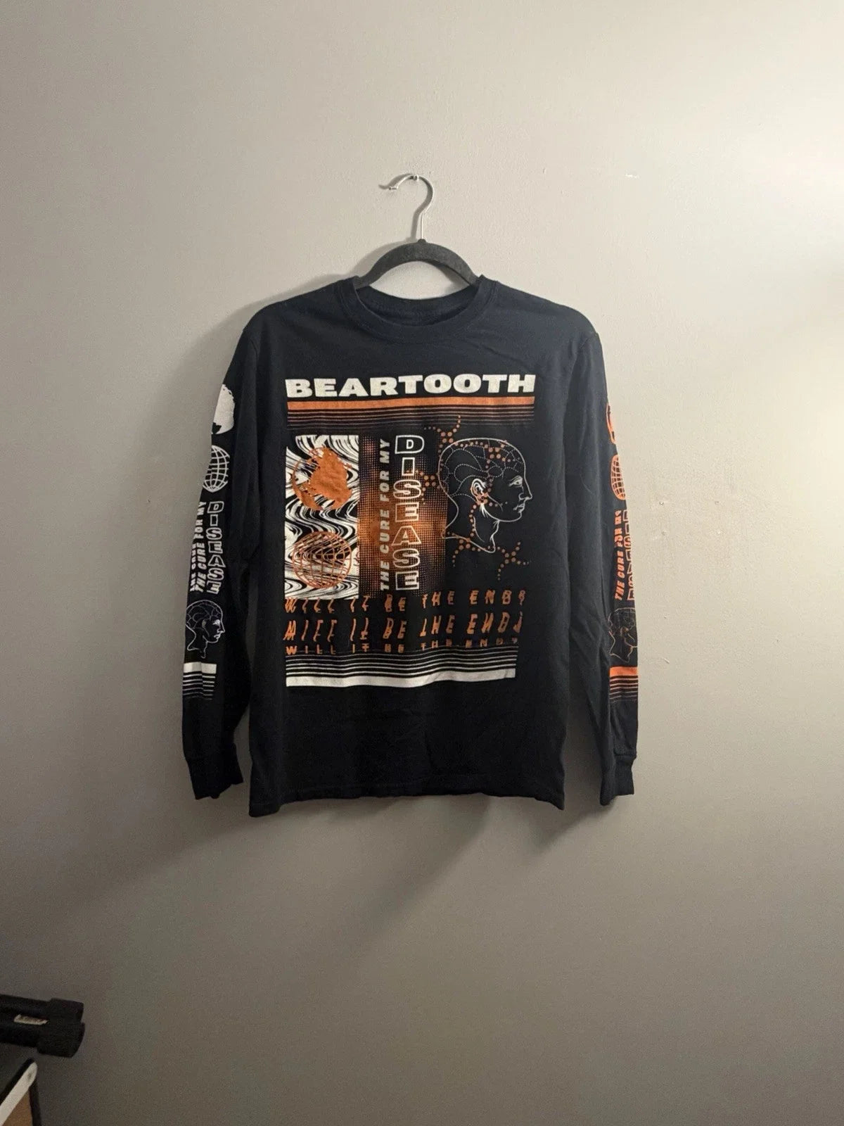 Beartooth 2018 Disease Tour, Shirt Size Small Black Graphic Unisex