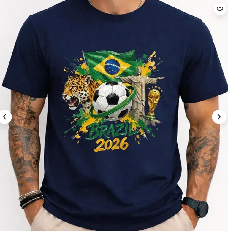 Brazil 2026 World Cup Shirt Soccer T Shirt Brazil Football Jersey Brazilian Fan Unisex