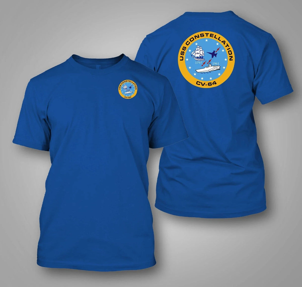 USS Constellation (CV-64) Aircraft Carrier - Custom front and back tee Unisex
