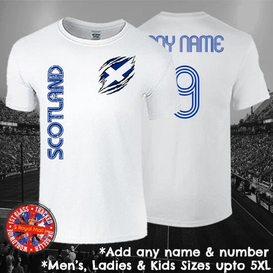 Scotland Football Fan Personalised Mens Ladies Kids Euros World Cup Unisex