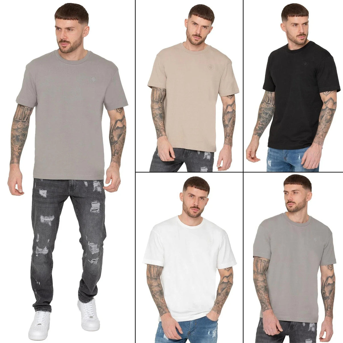 Mens Oversized Enzo Crew Neck Cotton Classic Top Unisex