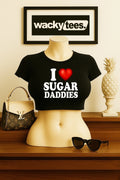 I Love Sugar Daddies I Heart Funny Adult Humor Graphic Tee Shirt Unisex