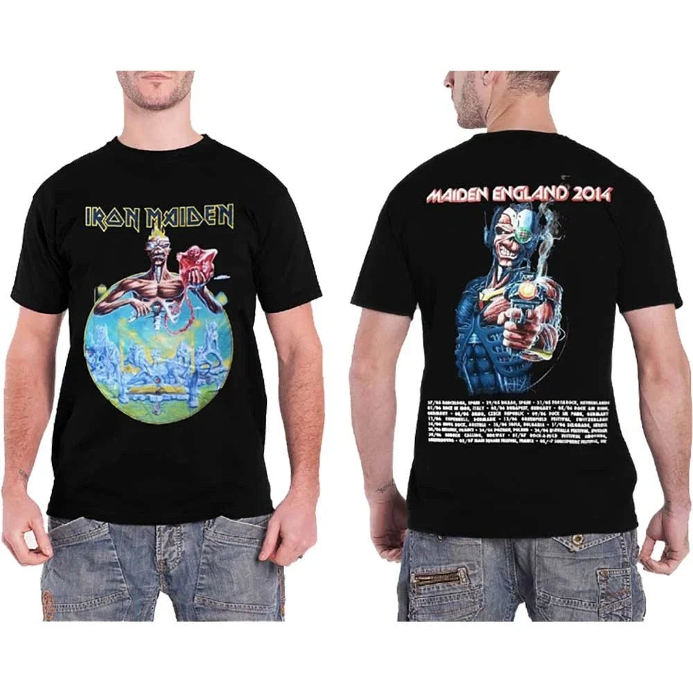 Iron Maiden : England 2014 Tour (Back Print) OFFICIAL NEW Unisex