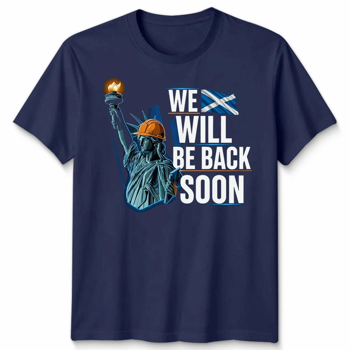 Scotland Football Unisex Tshirt Tartan Army We Will Be Back Soon Funny Statue Unisex