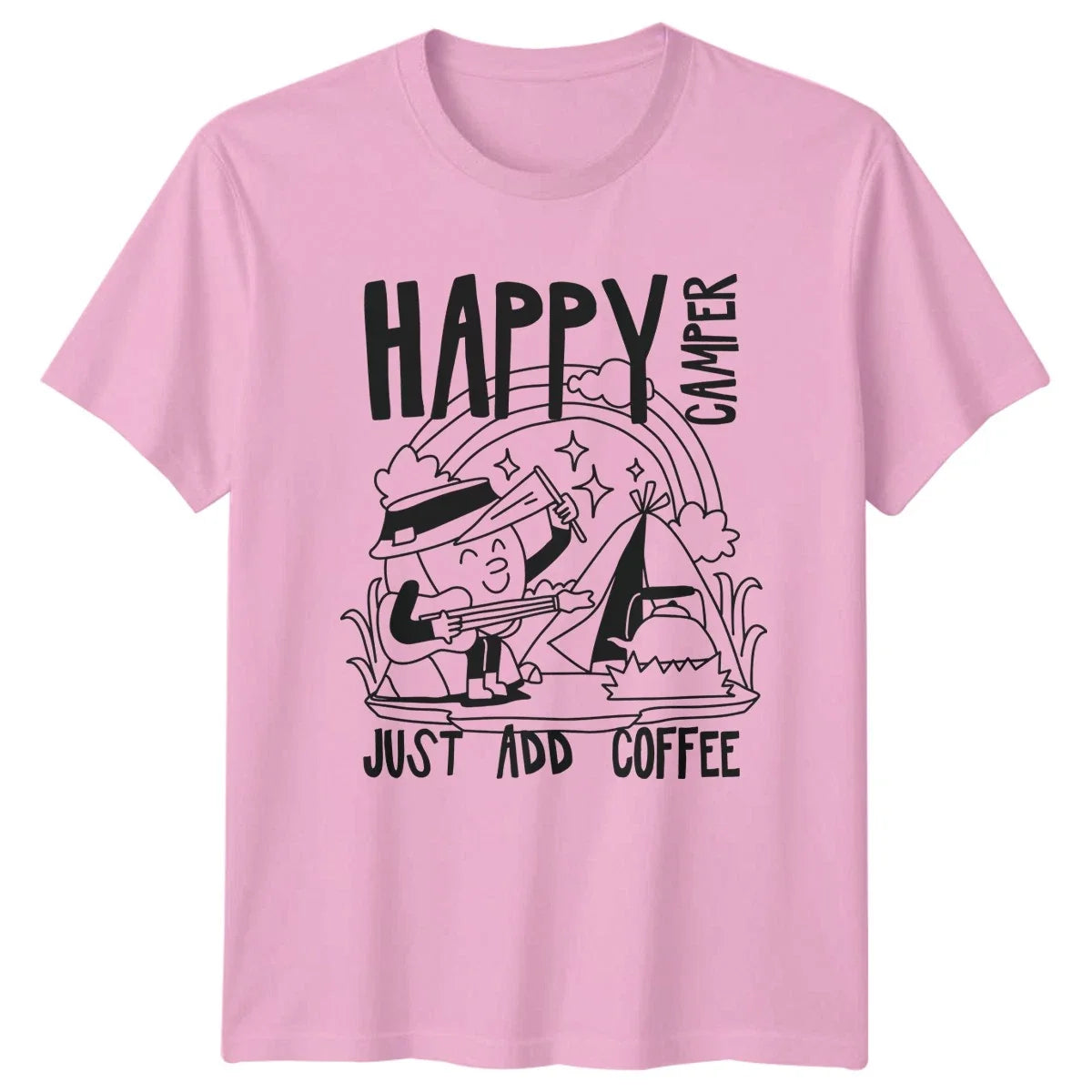 Happy Camper Just Add Coffee Vintage Camping Birthday Gift For Him Unisex