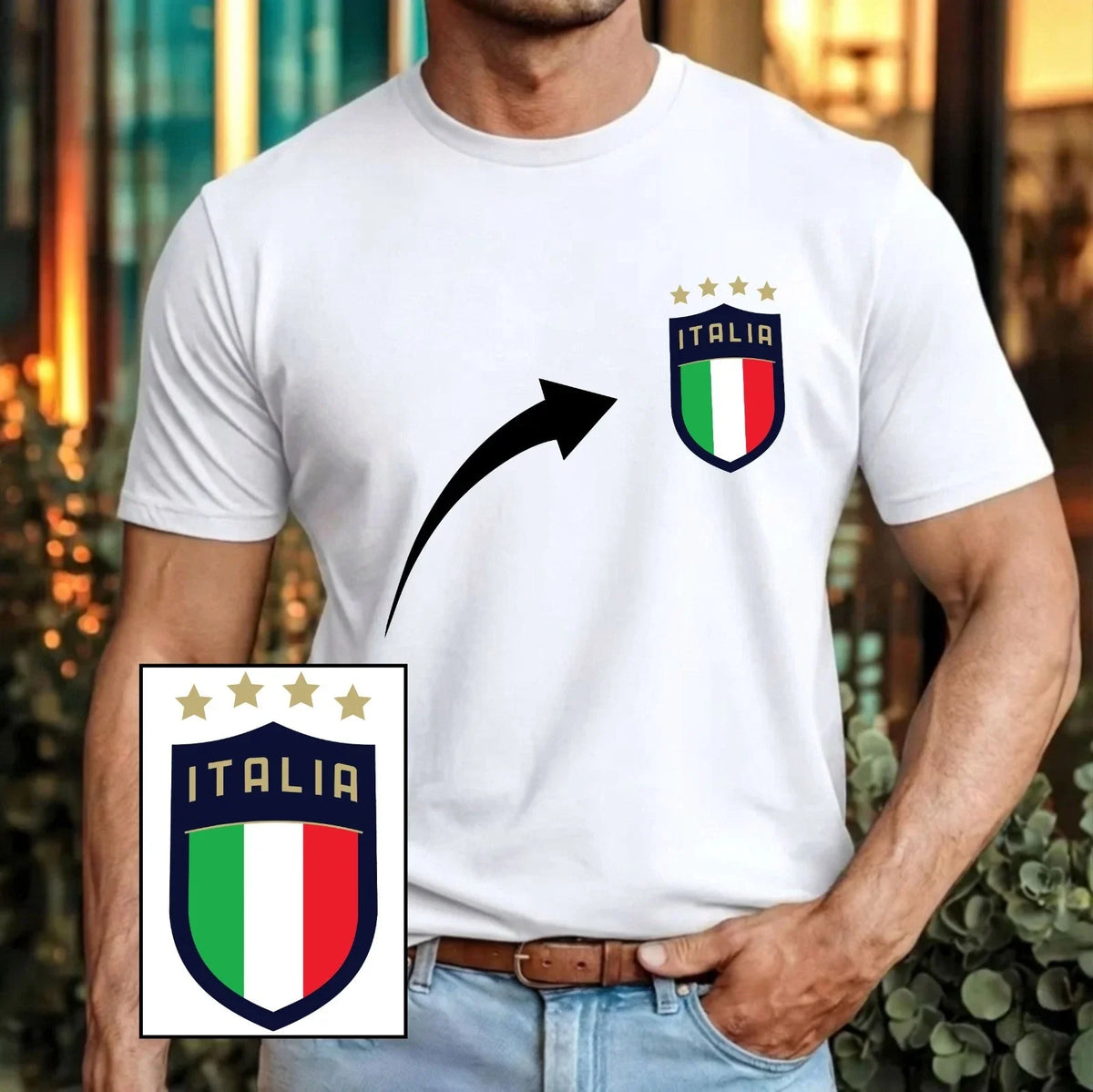 Italia Shield Football Tournament 2026 Italian Flag Retro Sport Gift Top Unisex