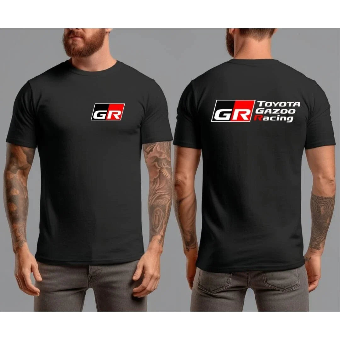 Toyota GR Gazoo Racing Logo Tshirt Front and Back Unisex Black Tee L Unisex