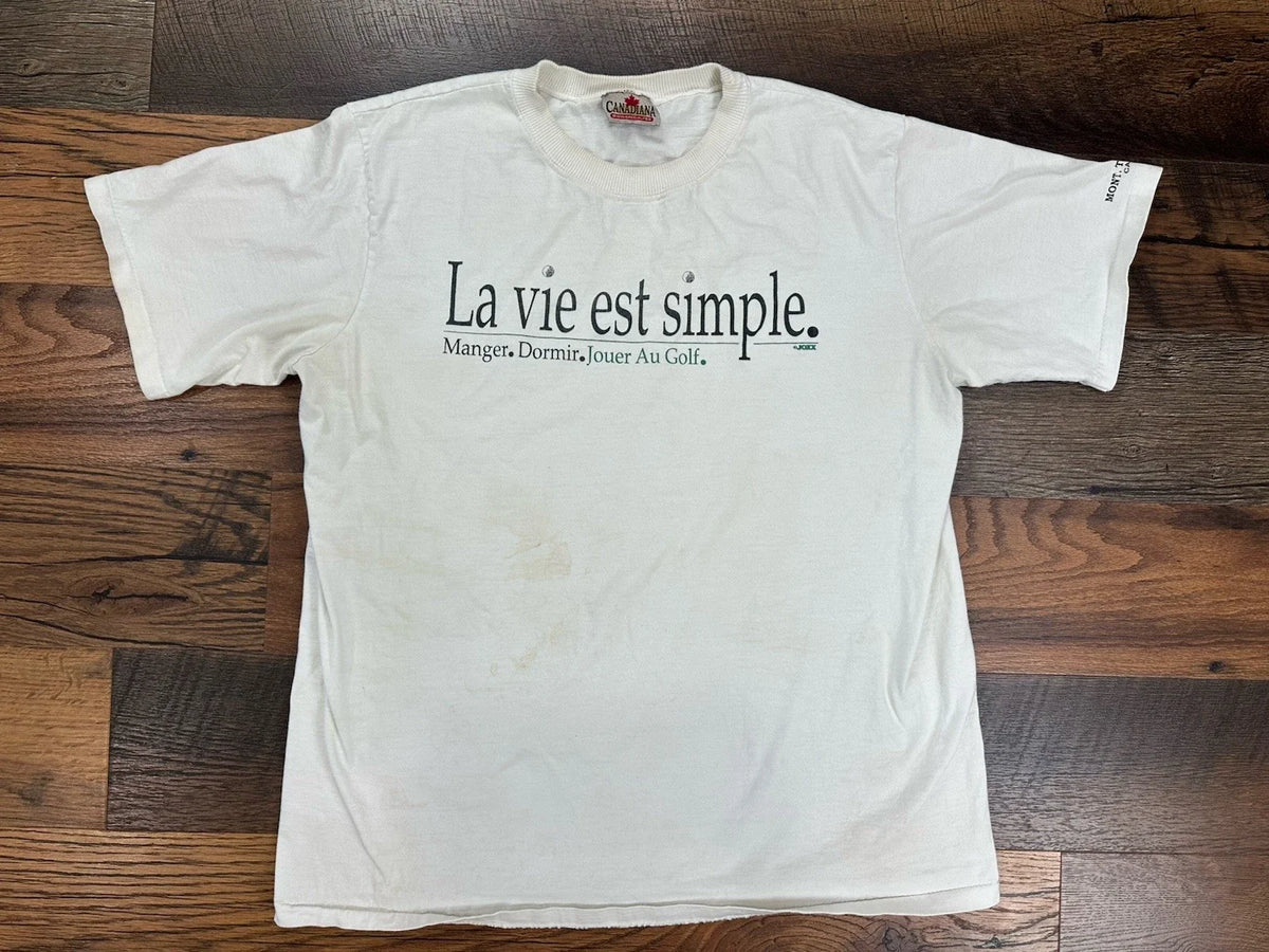 Vintage French Life Is Simple Mont. Tremblant Canada Golf Shirt Unisex