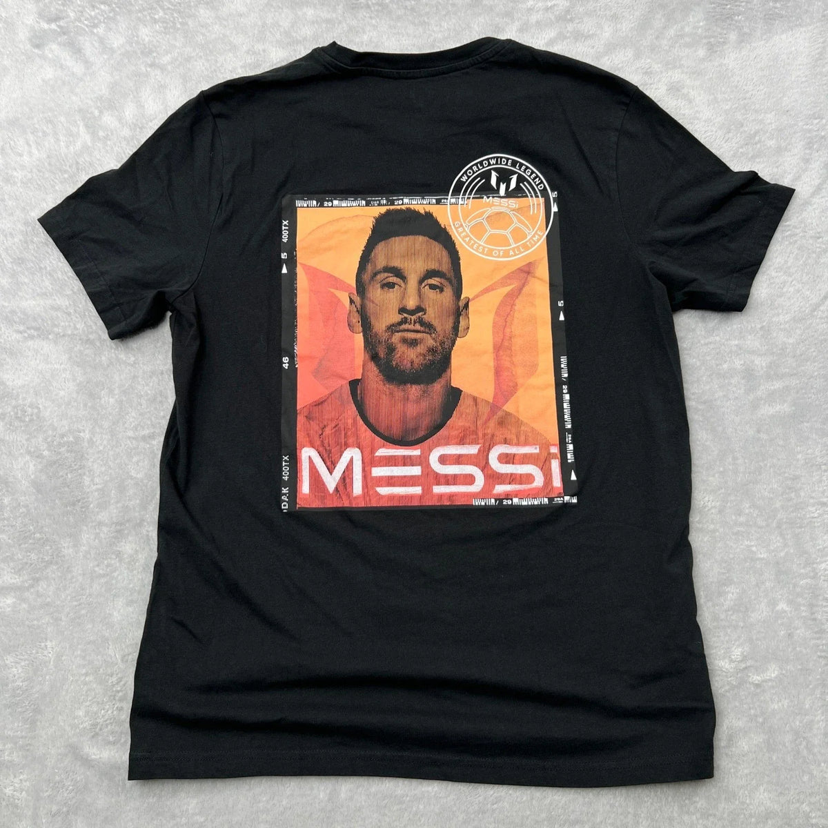 Messi Collection GOAT Graphic Size Large Black Mens Soccer Streetwear Unisex