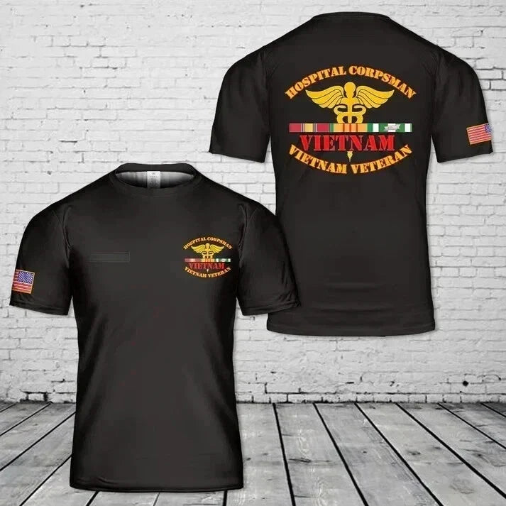 Custom Name US Navy Hospital Corpsman 3D Full Print Full Size S-5XL Unisex