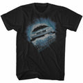 Back To The Future Movie DeLorean Flying Through Time Portal Men's T Shirt Unisex