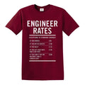 ENGINEER RATES Funny T-Shirt Gift Party novelty t shirts Father's Day Joke Top