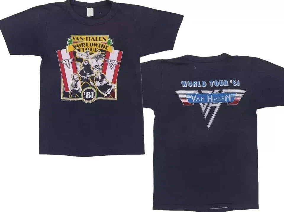 1981 Van Halen Worldwide Tour Shirt Cotton Unisex Size S-5XL For Fans Unisex