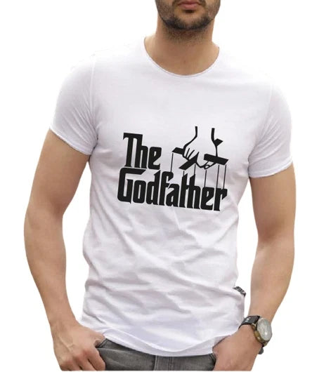 GOD FATHER Logo Printed s Unisex s Casual Party Top Regular Fit Unisex