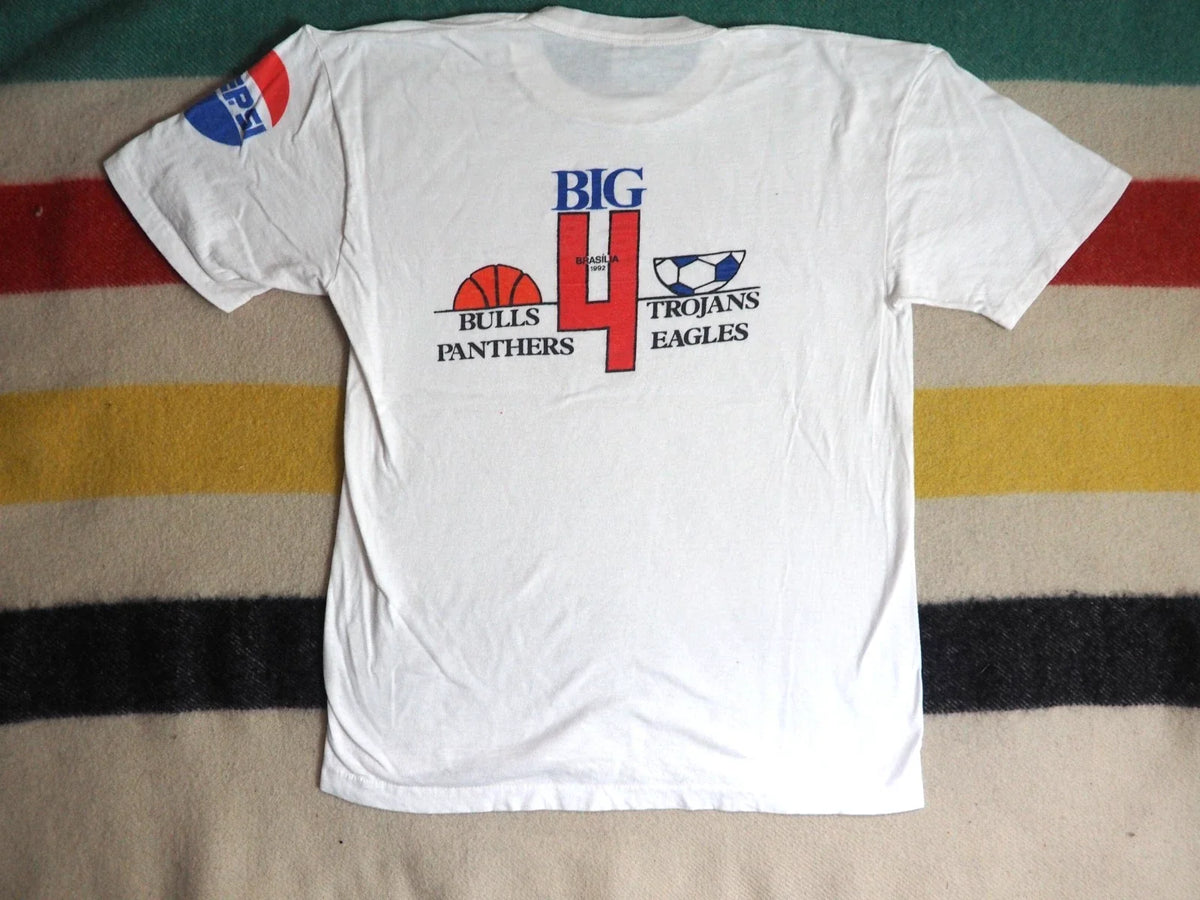 VTG 90s Hering 1992 International Soccer Brasilia Brazil Pepsi Tee M Unisex