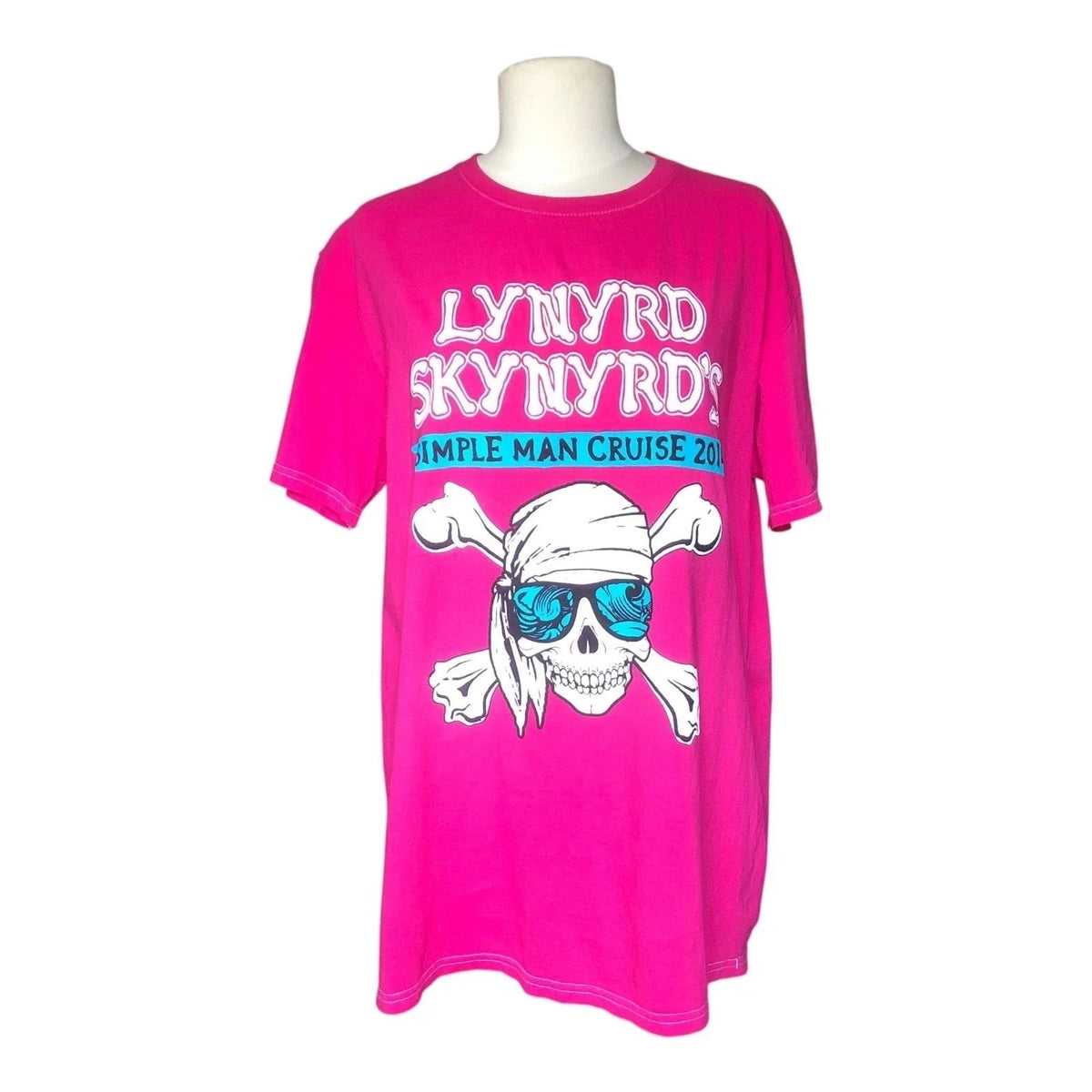Lynyrd Skynyrd Simple Man Cruise 2014 Graphic Pink Crew Neck Medium NWOT Unisex