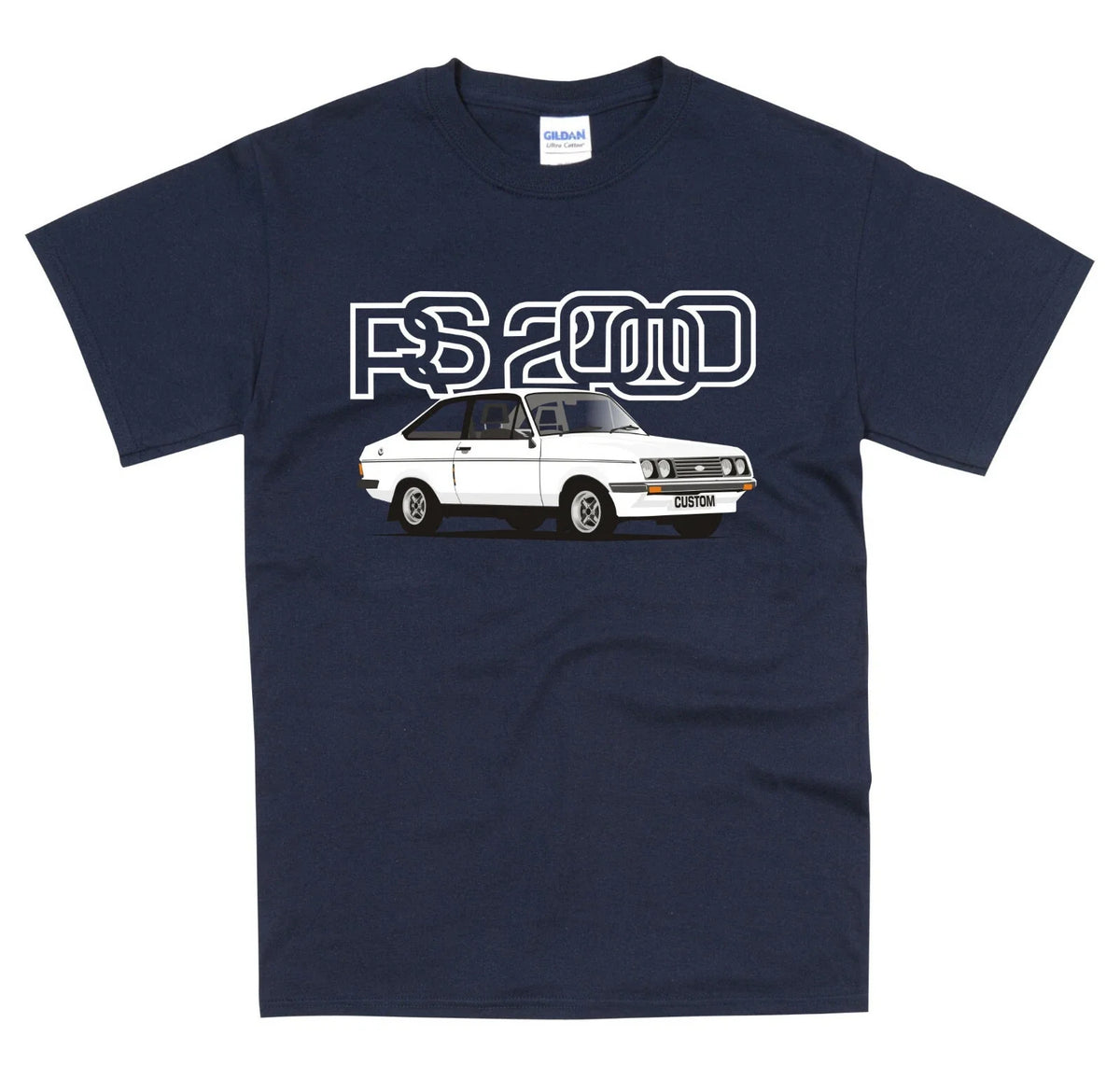 Ford RS2000 Mk2 Custom T Shirt White Classic Car Retro s - 5XL Unisex