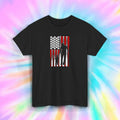 Baseball Dad and Son American Flag Patriotic Sports Gift Shirt S-5XL Unisex