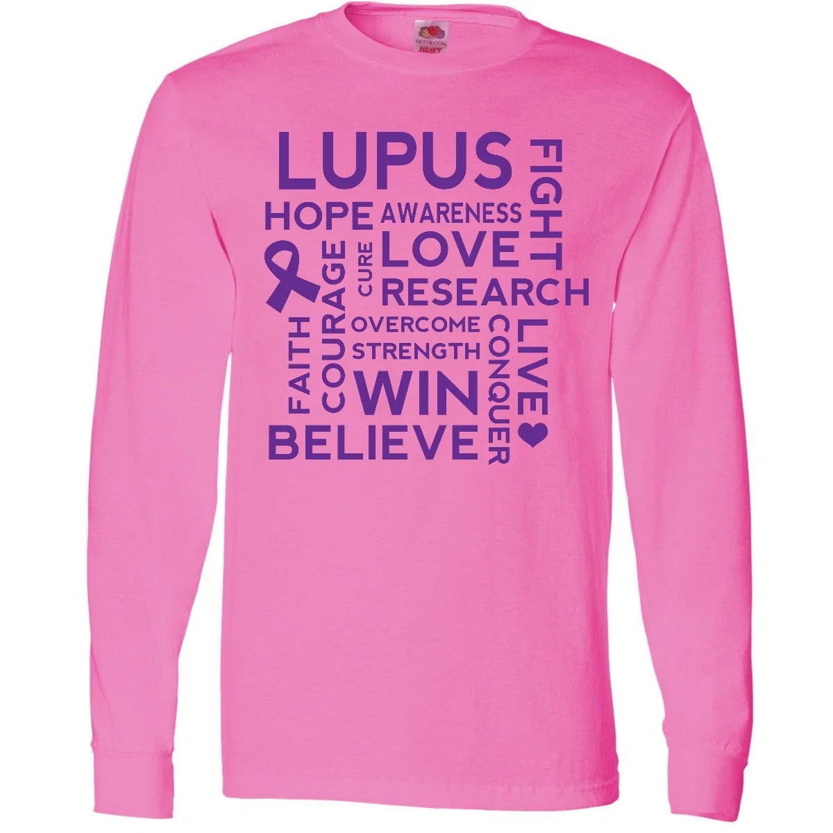 Inktastic Lupus Awareness Walk Slogan Ribbon Long Sleeve Fight Event Tee Unisex
