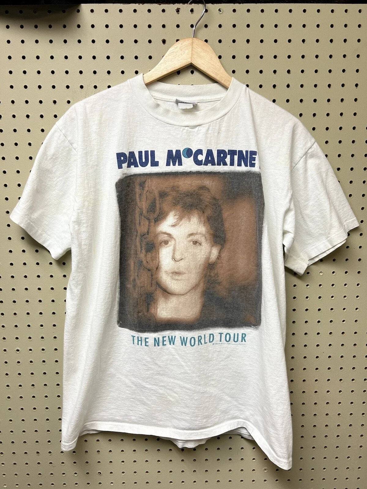 Vintage Paul McCartney Shirt L White The New World Tour 1993 Concert Tee *As Is Unisex