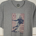 Life Is Good Star Spangled USA Football Crusher Tee Men's Large Gray SS Unisex