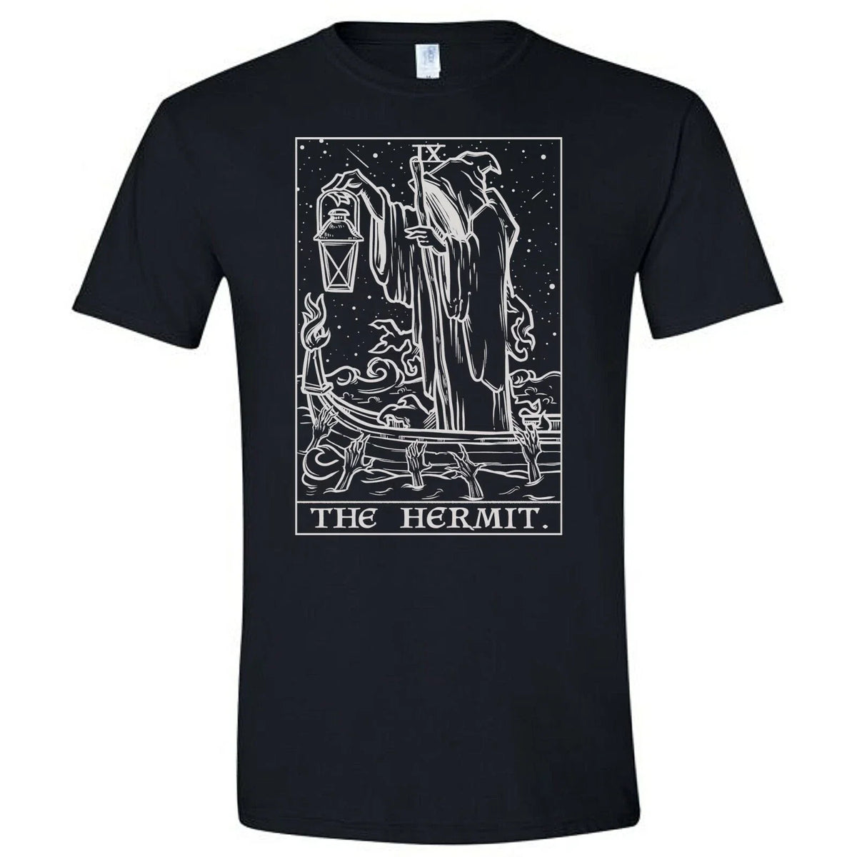 The Hermit Tarot Card Shirt Grim Reaper Halloween Gothic Horror Tee Goth Unisex