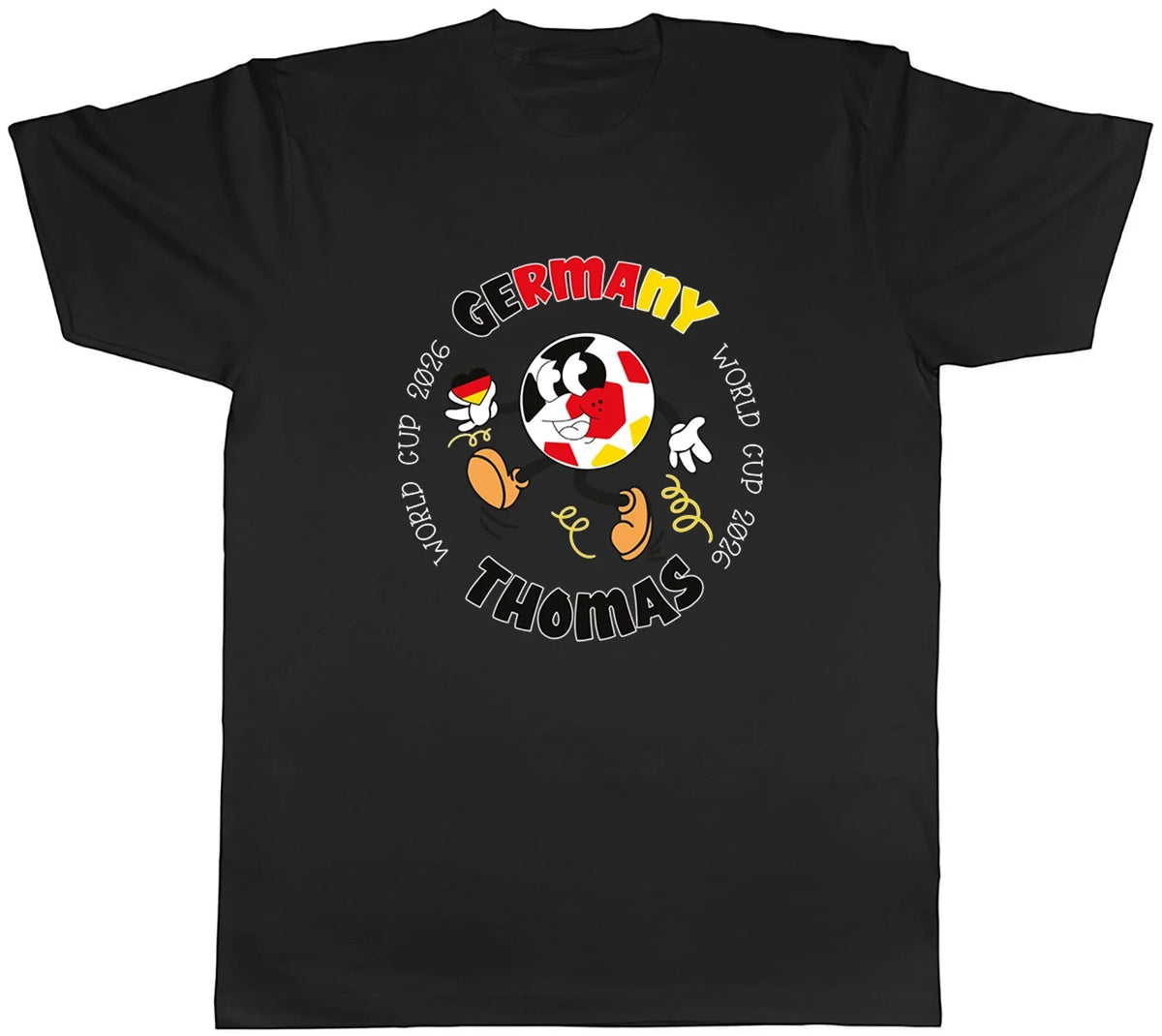 Personalised Germany World Cup Heart Football Fan Mens Tee Gift Top Unisex