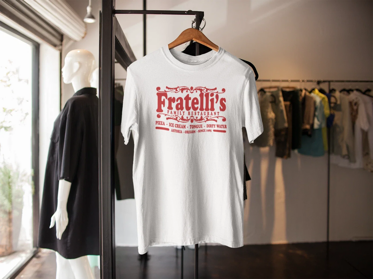 FRATELLI'S RESTAURANT THE GOONIES INSPIRED T SHIRT RETRO 80s MOVIE ADULTS KIDS Unisex