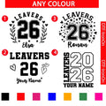 Personalised School Leavers Class Of 2026 Any Colour DTF Iron On Heat Transfer Unisex