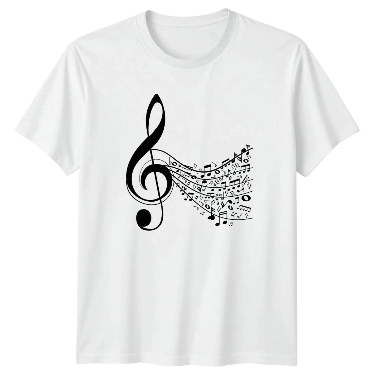 Black Treble Clef Music Notes Flowing Classical Band Orchestra Music Unisex