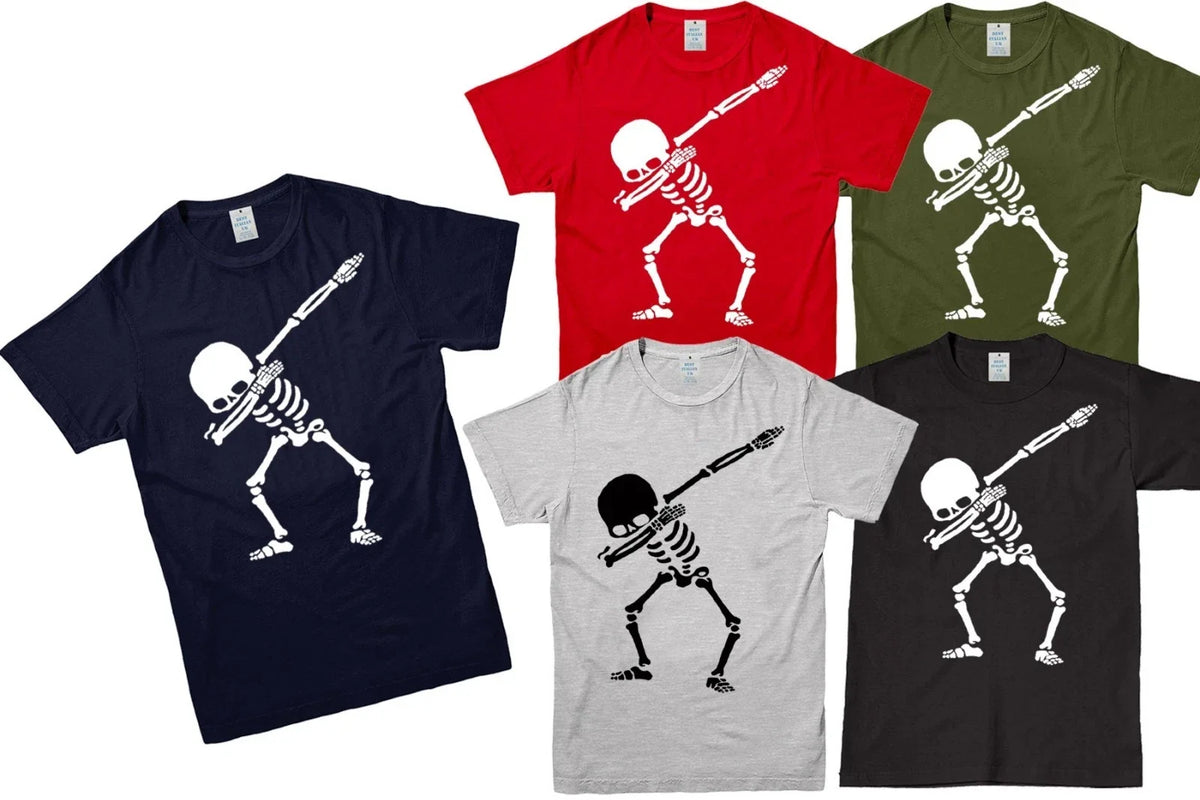 Dabbing Skeleton Halloween Funny Kids Top Costume Unisex Men Boys Girls Unisex