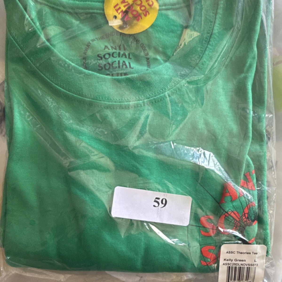 Anti Social Social Club Theories Graphic Logo Tee Kelly Green L Short Sleeve