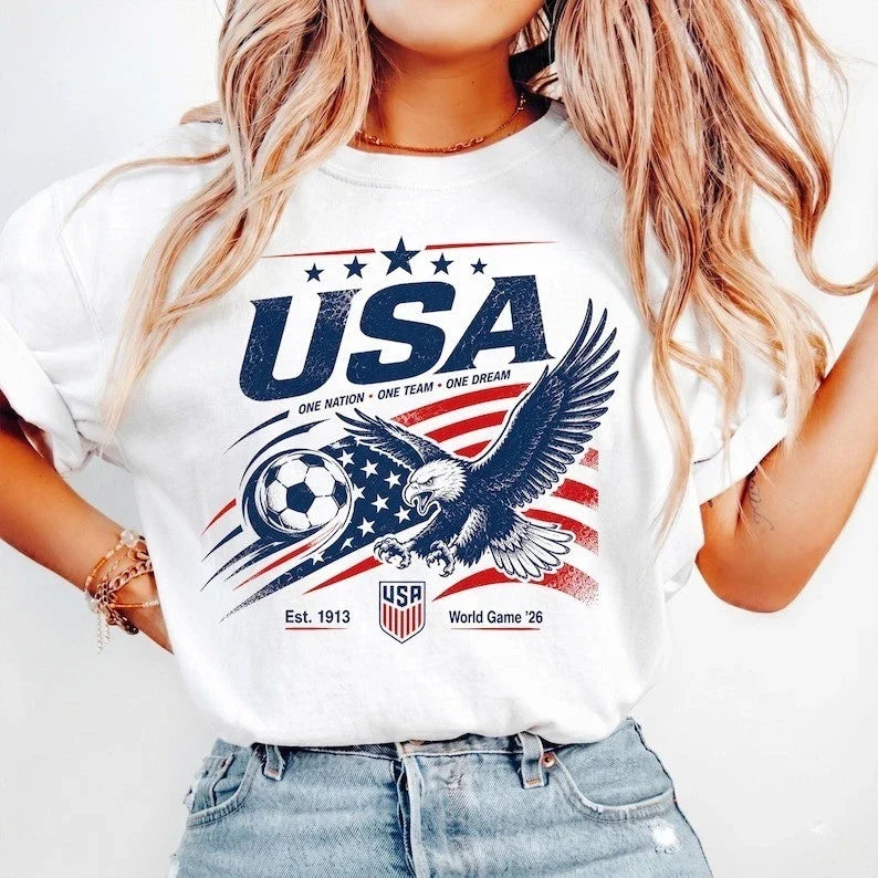 USA Soccer T Shirt, US Soccer Fan Gift, Vintage Soccer Shirt Unisex