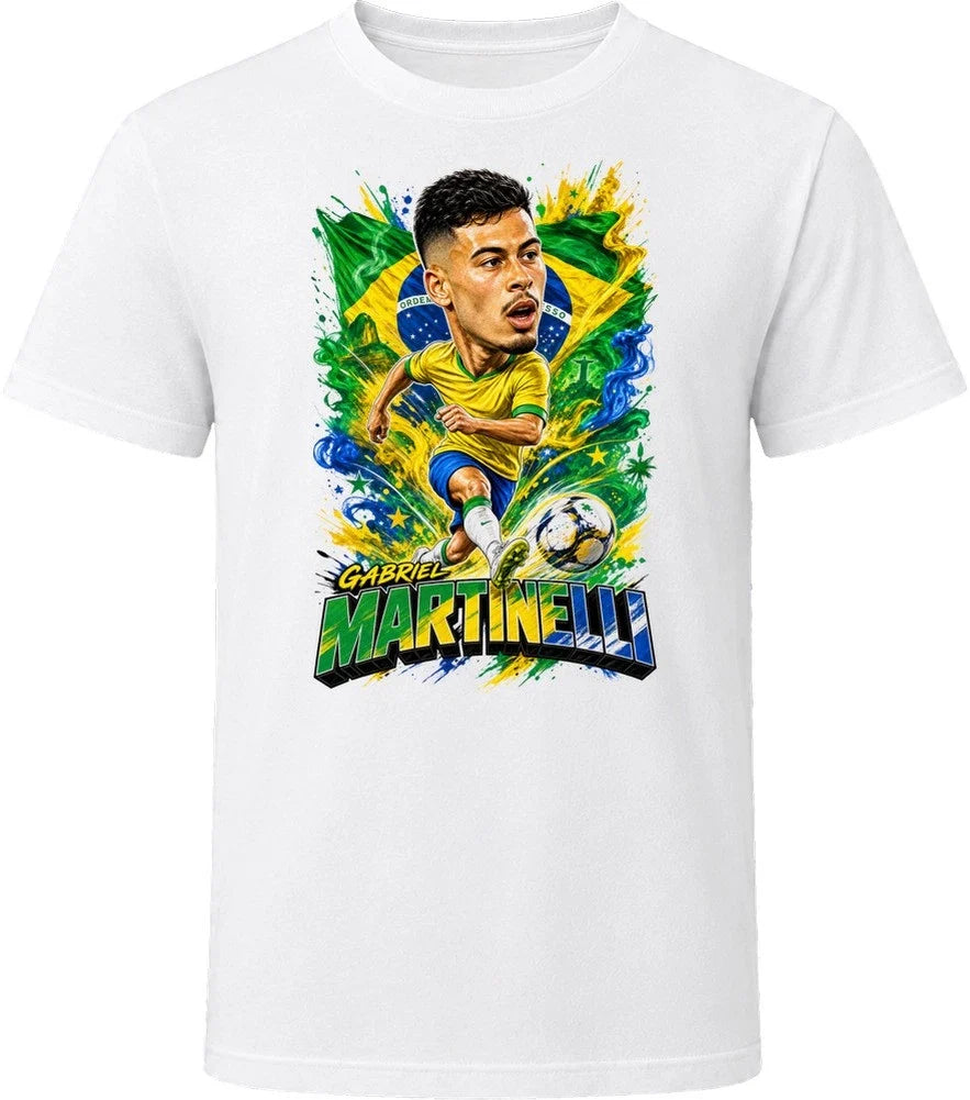 Gabriel Martinelli Brazil Soccer Caricature 2026 World Cup T Shirt Unisex
