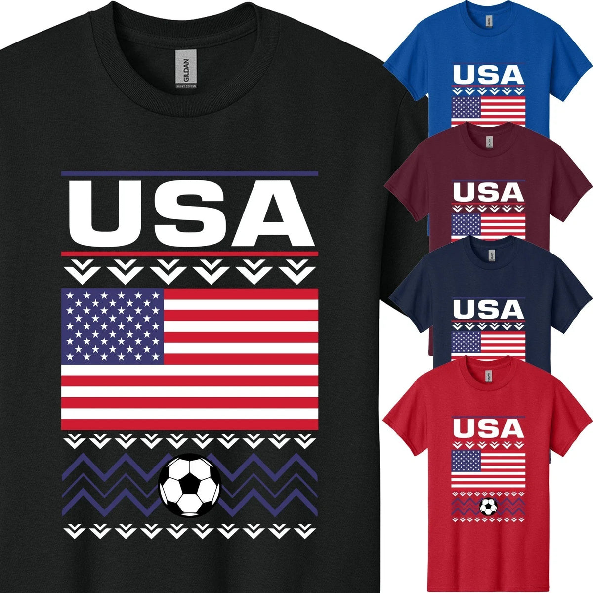 American Flag Parotitic Soccer Sports Team Men's USA Football Lover Gift Unisex