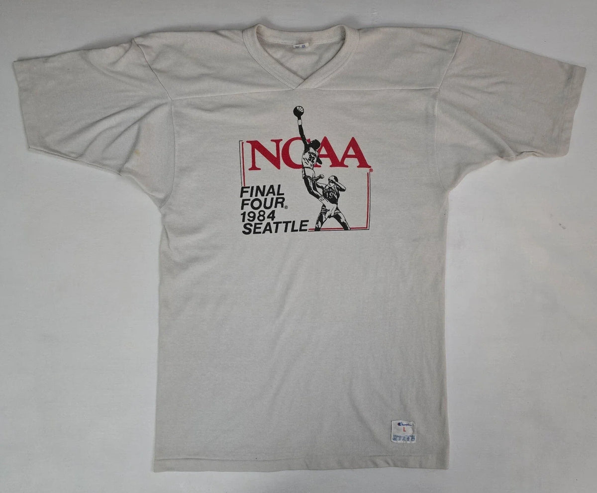 Vtg 80s 1984 Champion NCAA Final Four Seattle Basketball Jersey T Shirt Men's L Unisex
