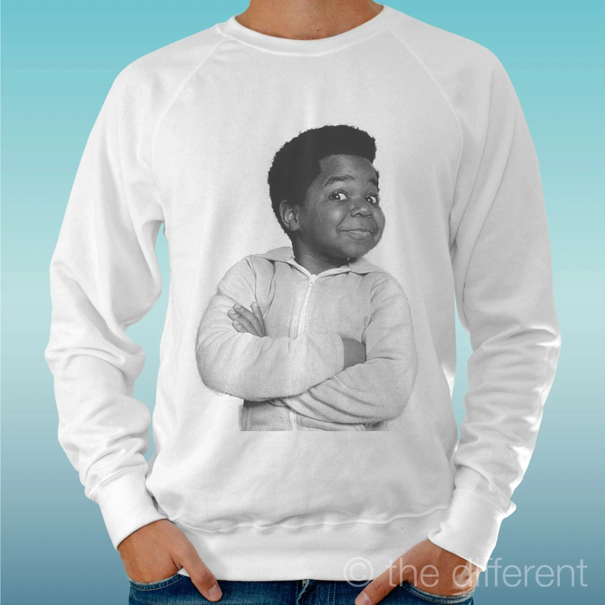 Felpa Man Light Sweater White " Arnold Telefilm Vintage " Road To Happiness Unisex