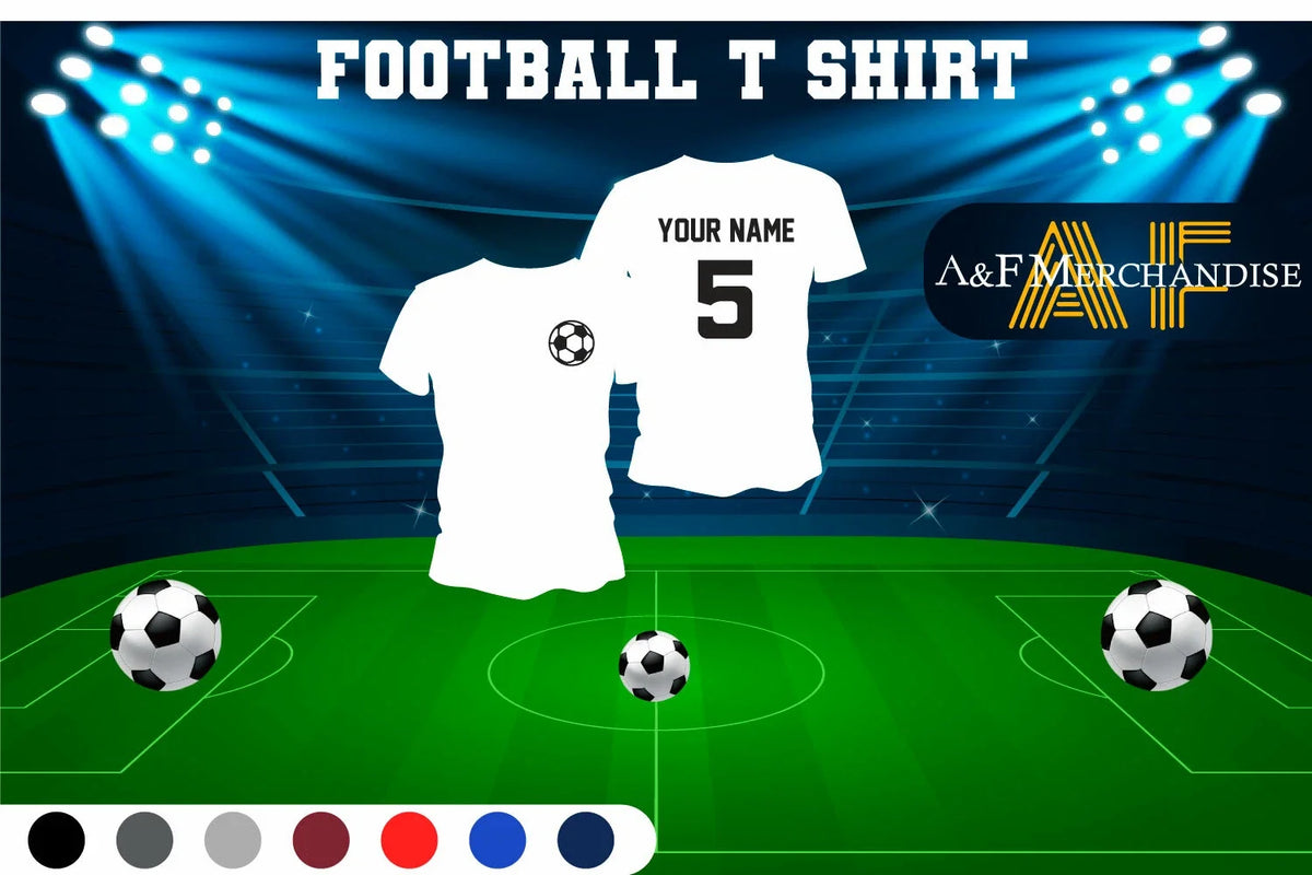 Custom printed Personalised Football Name Number player Celebration Fan Unisex