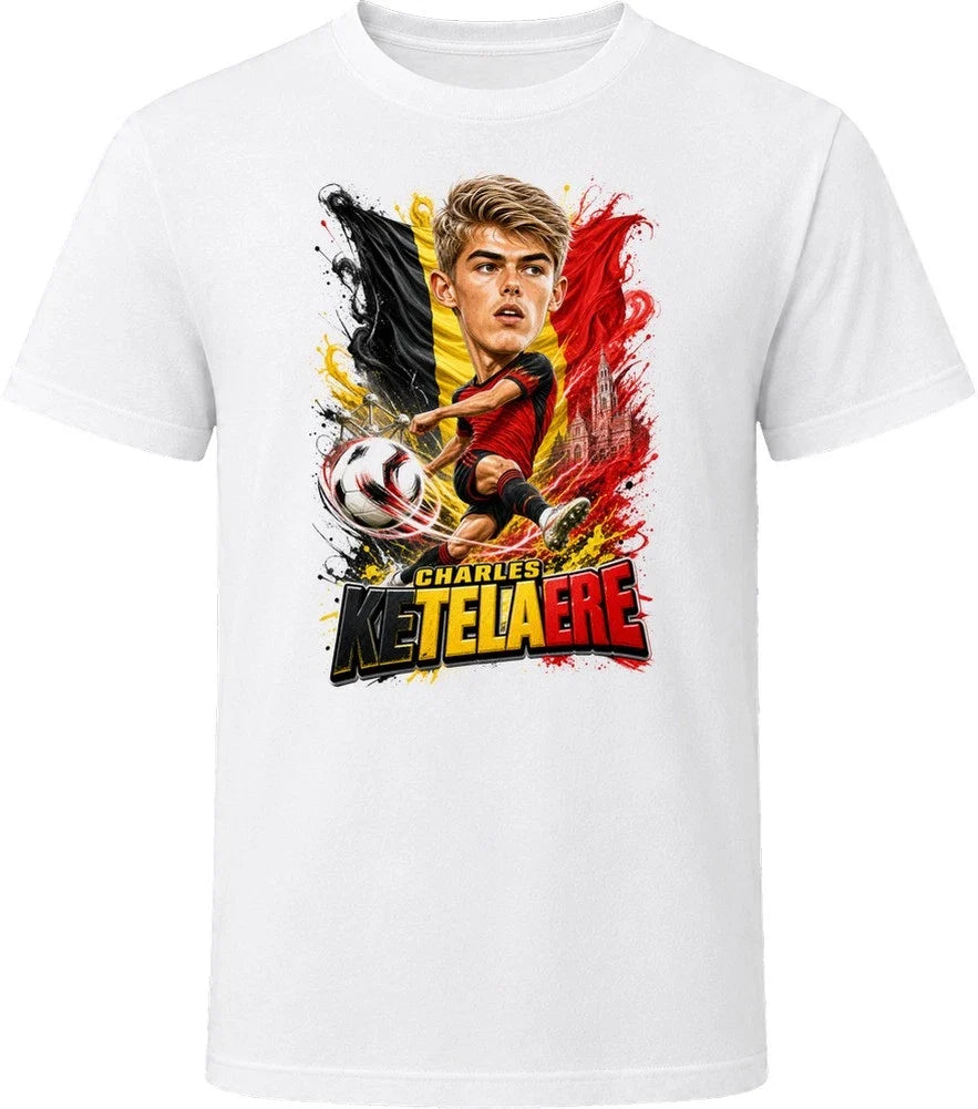 Charles De Ketelaere Belgium Soccer Caricature 2026 World Cup T Shirt Unisex