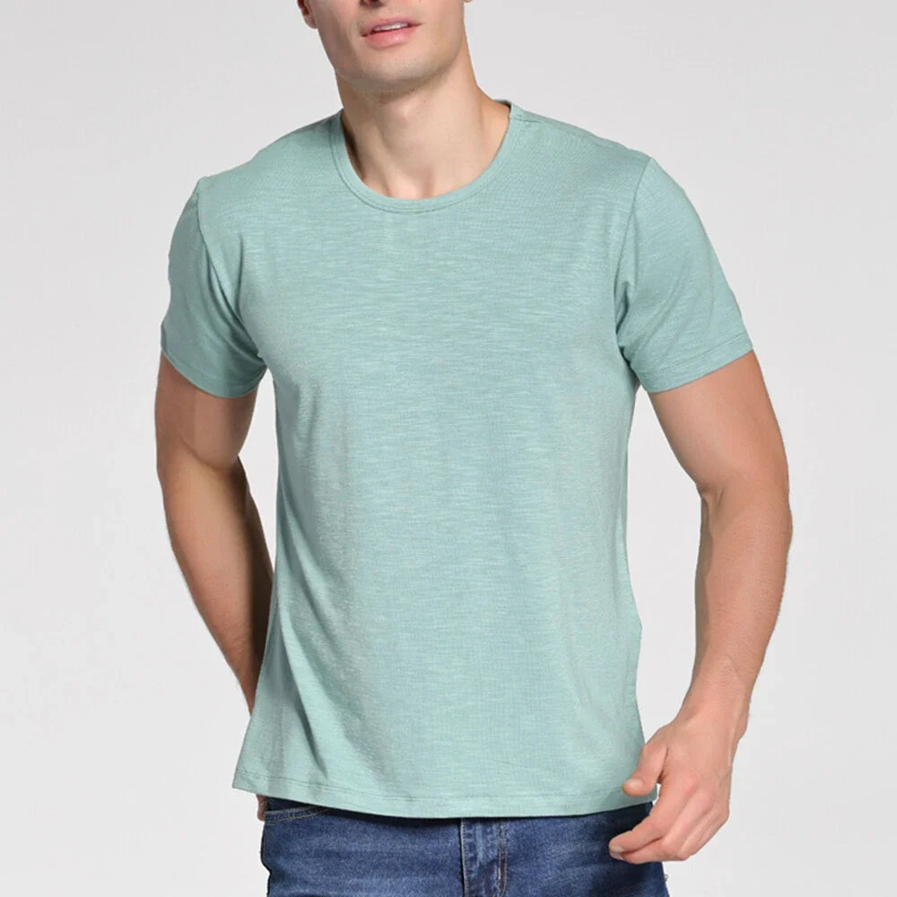 Men's Ultra Soft Bamboo Viscose T Shirt Short Sleeve Casual Tee Tops Green Unisex