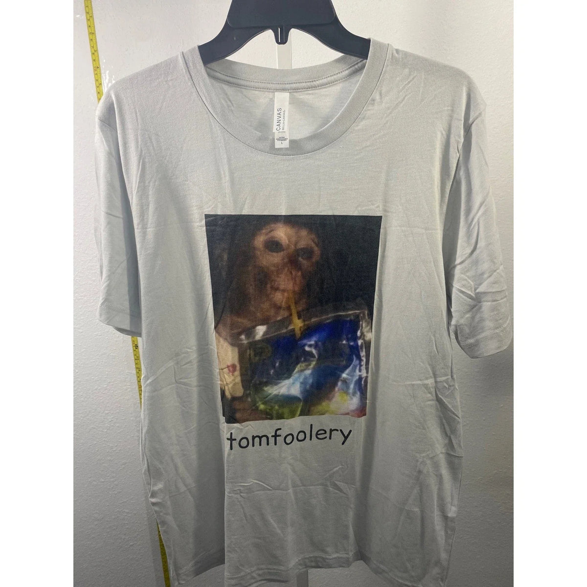 Bella Canvas Tomfoolery Monkey Graphic Gray Mens Large Meme Tee Unisex