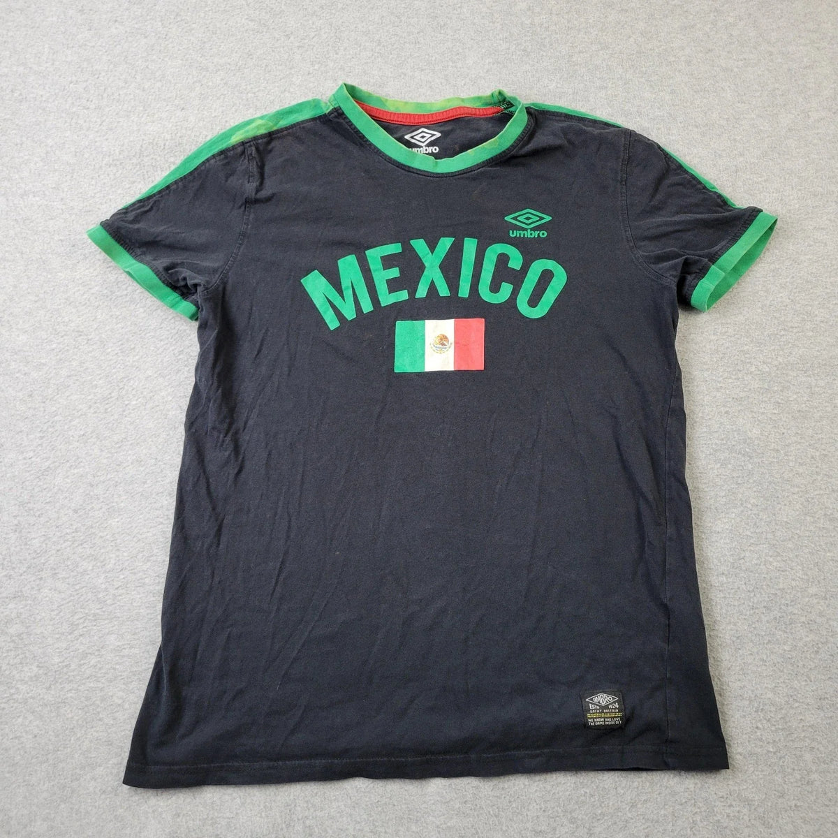 Umbro Shirt Mens Small Black Mexico Soccer Futbol Team Graphic Unisex
